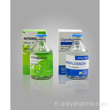 Injection de lactate de ciprofloxacine et de chlorure de sodium